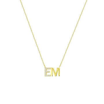 (PRE-ORDER) THE SIS KISS CUSTOM CLASSIC INITIALS NECKLACE WITH CRYSTALS | GOLD, ROSE GOLD OR SILVER