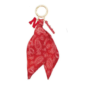 NEBRASKA HUSKERS BANDANA BAG CHARM