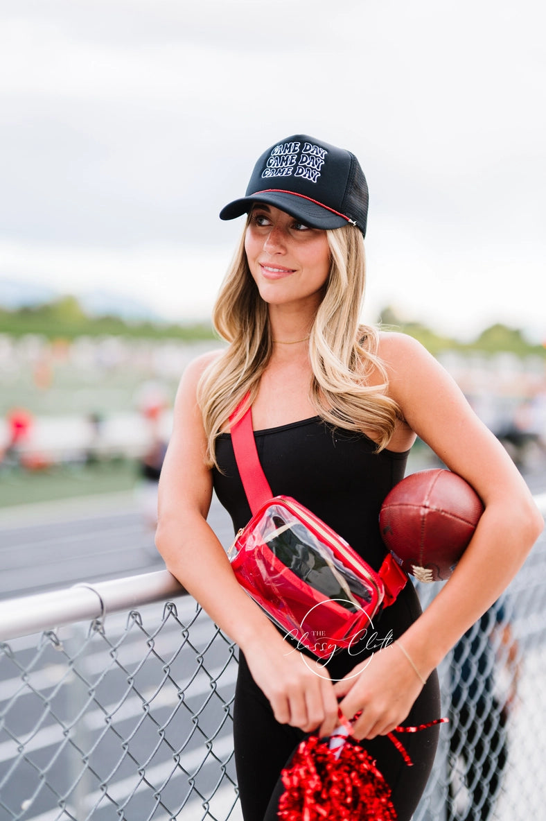 Clear Stadium Belt Bag | RED