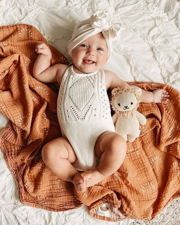 BAILEY'S BLOSSOMS Drake Crochet Halter Romper - Gardenia (COLLECTIVE)