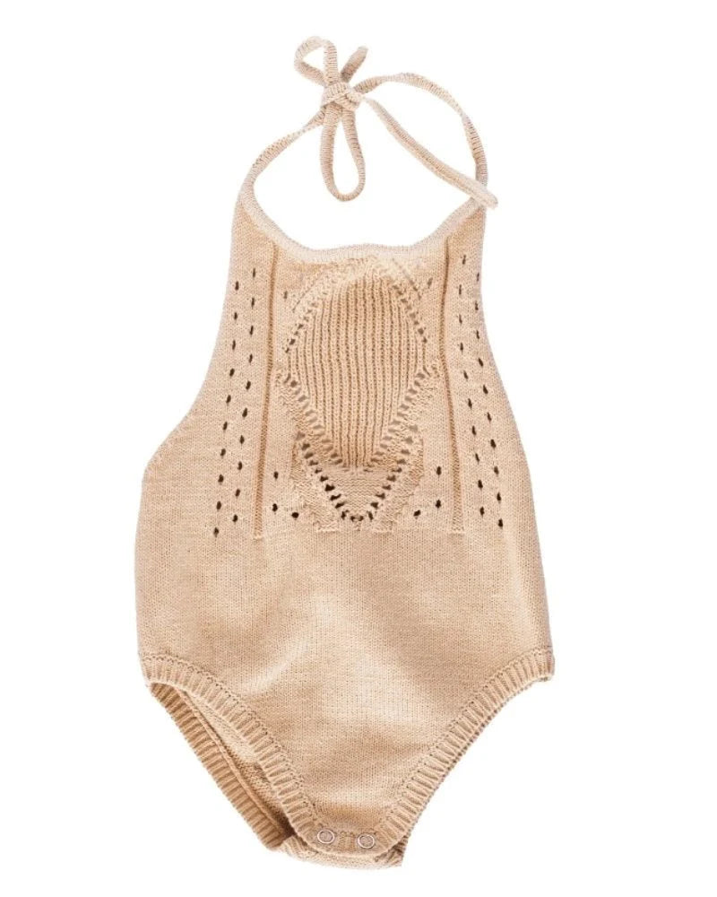 BAILEY'S BLOSSOMS Drake Crochet Halter Romper - Vanilla Cream (COLLECTIVE)