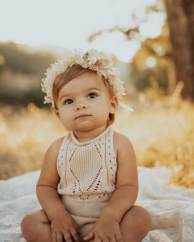 BAILEY'S BLOSSOMS Drake Crochet Halter Romper - Vanilla Cream (COLLECTIVE)
