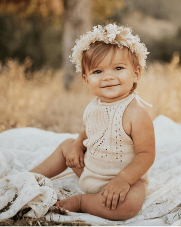 BAILEY'S BLOSSOMS Drake Crochet Halter Romper - Vanilla Cream (COLLECTIVE)