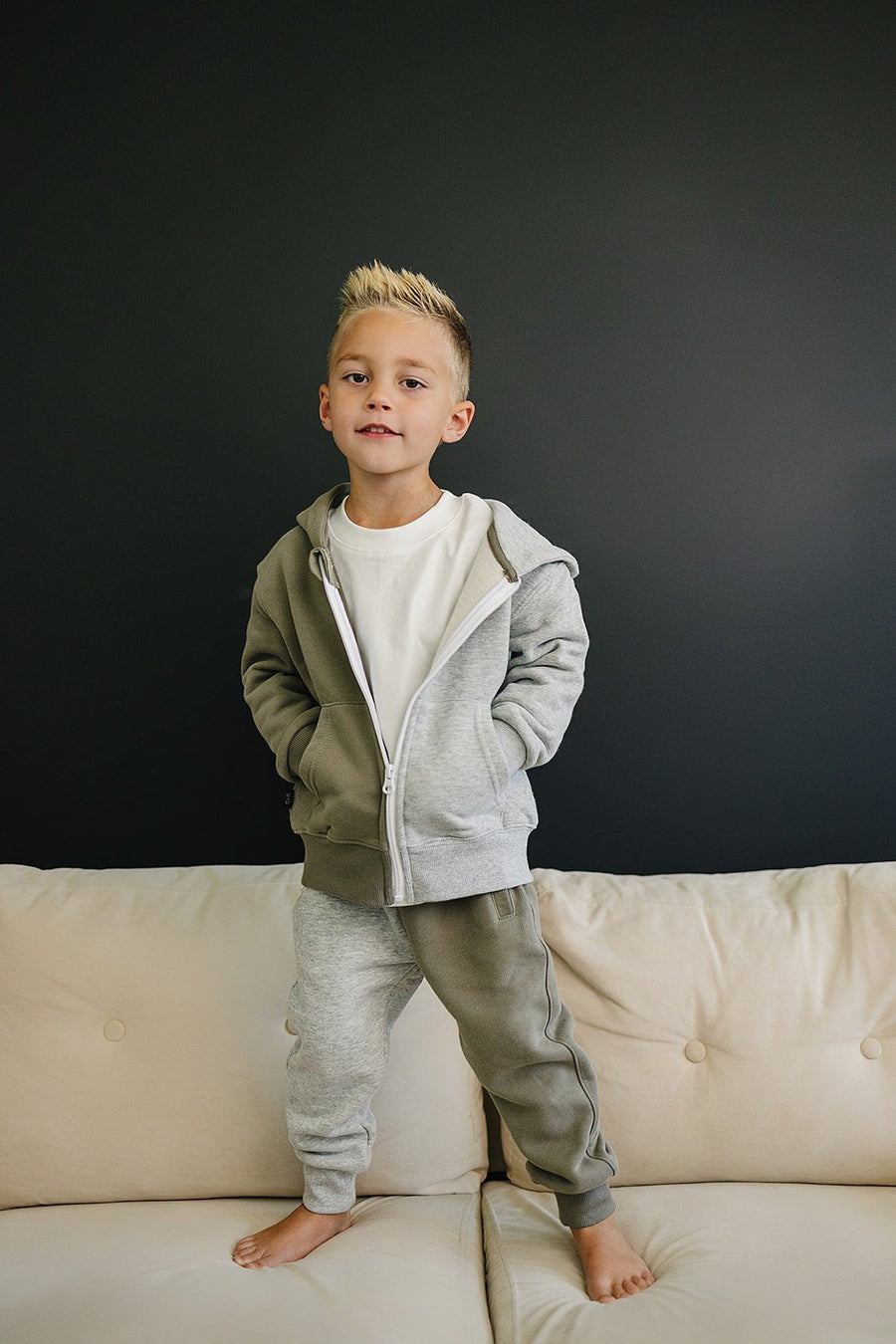 OLIVE+ SCOUT Dusty Zip Up Jogger Set (COLLECTIVE)