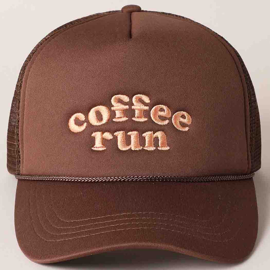 COFFEE RUN EMBROIDERED WOMEN'S HAT | BROWN