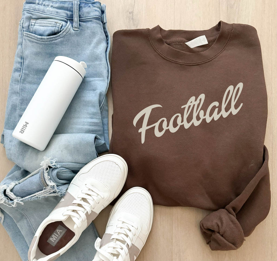 COSTA FOOTBALL SCRIPT WOMEN'S SWEATSHIRT | CHESNUT BROWN