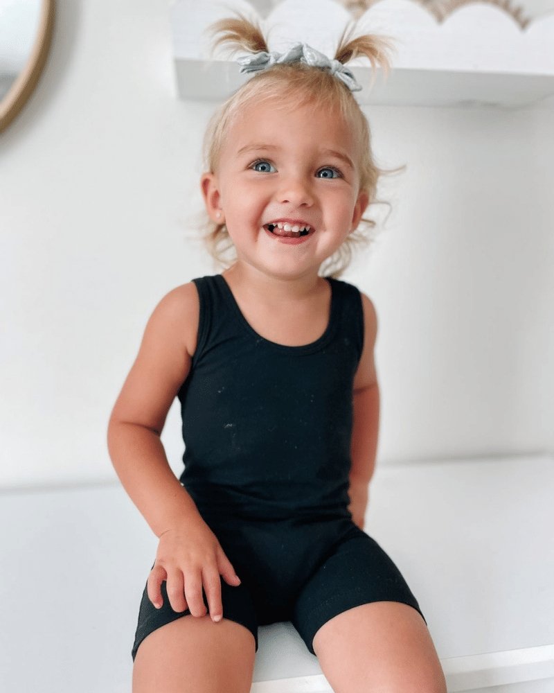 BAILEY'S BLOSSOMS Gigi Bikeshort Romper - Black (COLLECTIVE)