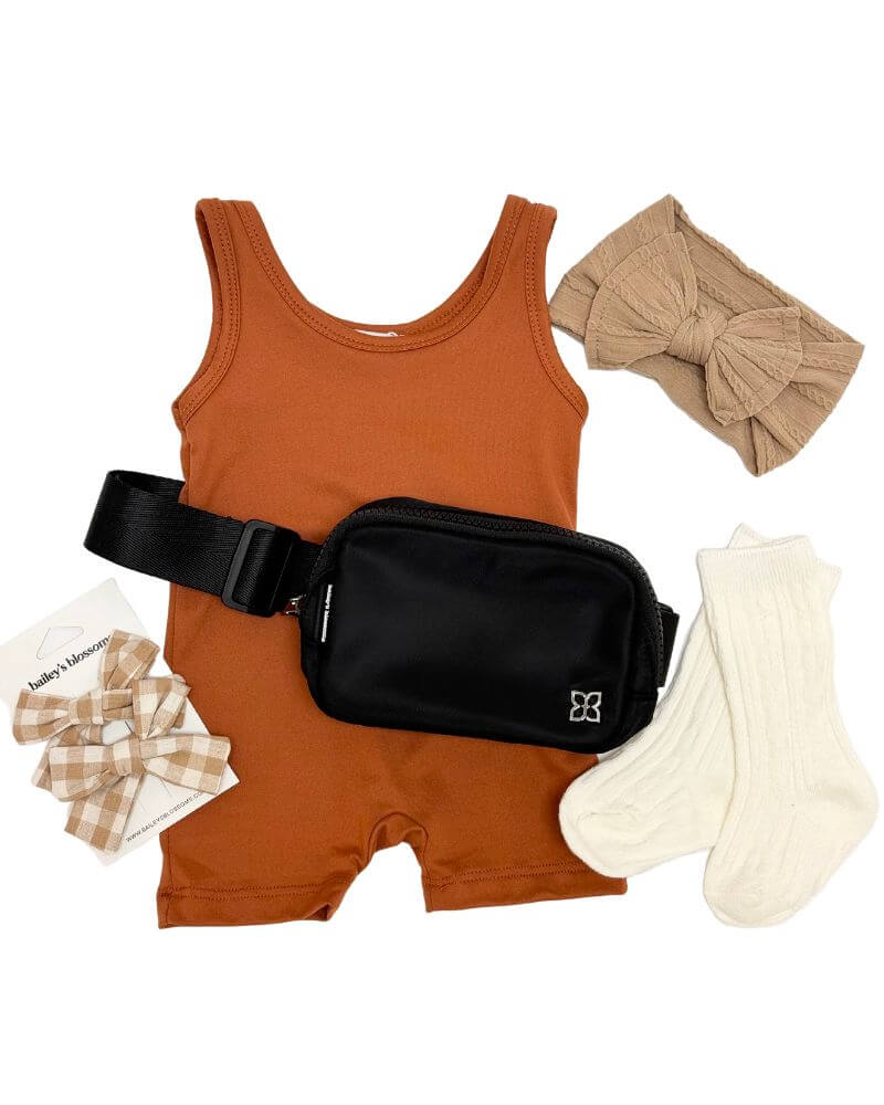 BAILEY'S BLOSSOMS Gigi Bikeshort Romper - Rust (COLLECTIVE)