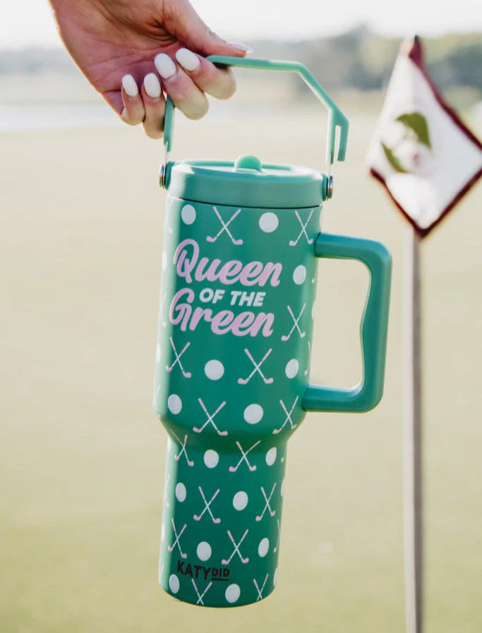 QUEEN OF THE GREEN GOLF TUMBLER WITH LID + HANDLE | 38OZ