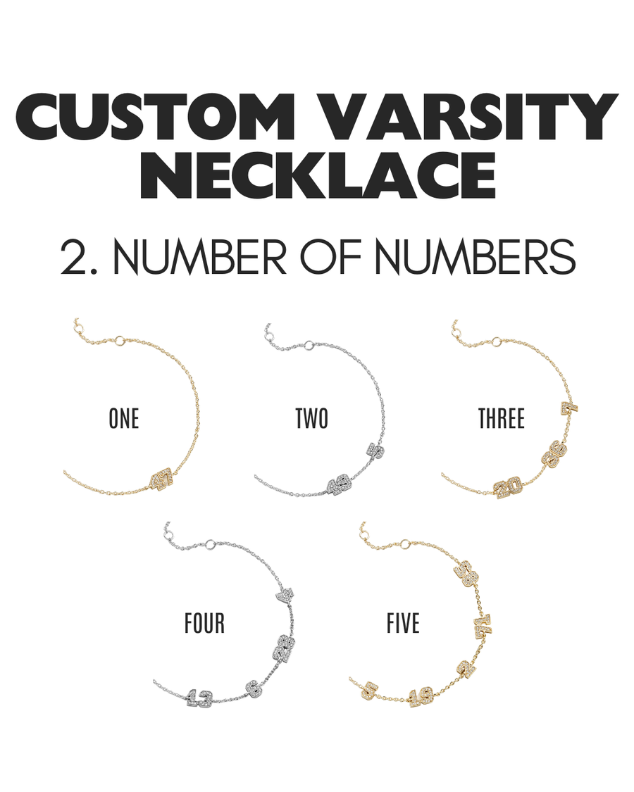 (CUSTOM PRE-ORDER) VARSITY NUMBER NECKLACE | GOLD OR SILVER