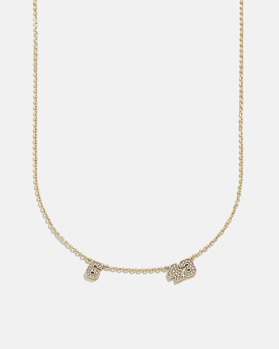 (CUSTOM PRE-ORDER) VARSITY NUMBER NECKLACE | GOLD OR SILVER