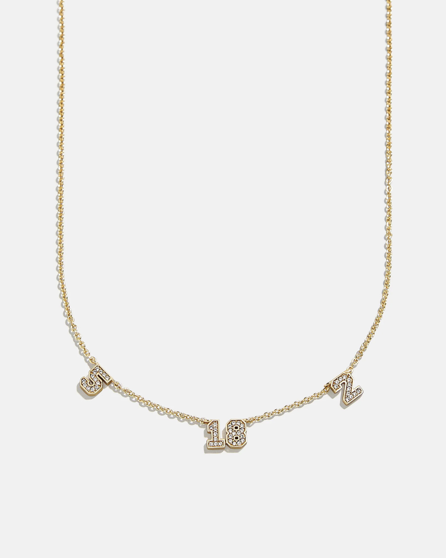 (CUSTOM PRE-ORDER) VARSITY NUMBER NECKLACE | GOLD OR SILVER