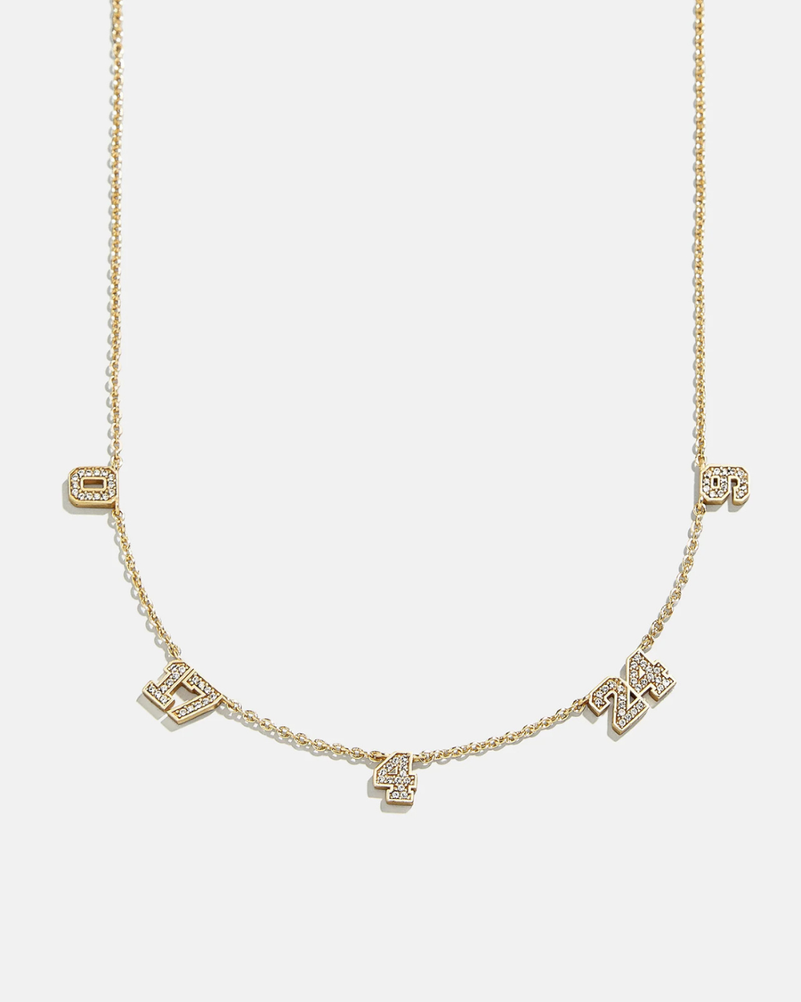 (CUSTOM PRE-ORDER) VARSITY NUMBER NECKLACE | GOLD OR SILVER