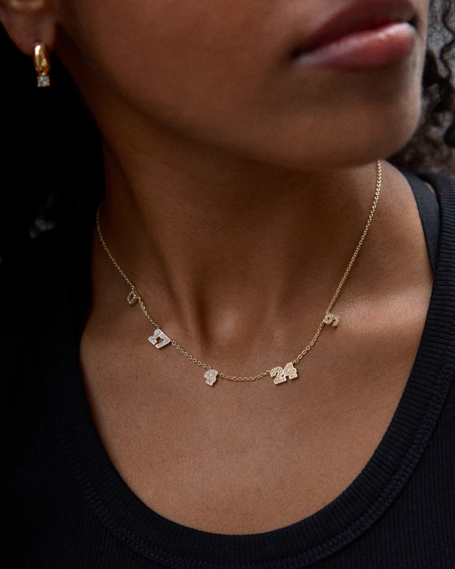 (CUSTOM PRE-ORDER) VARSITY NUMBER NECKLACE | GOLD OR SILVER