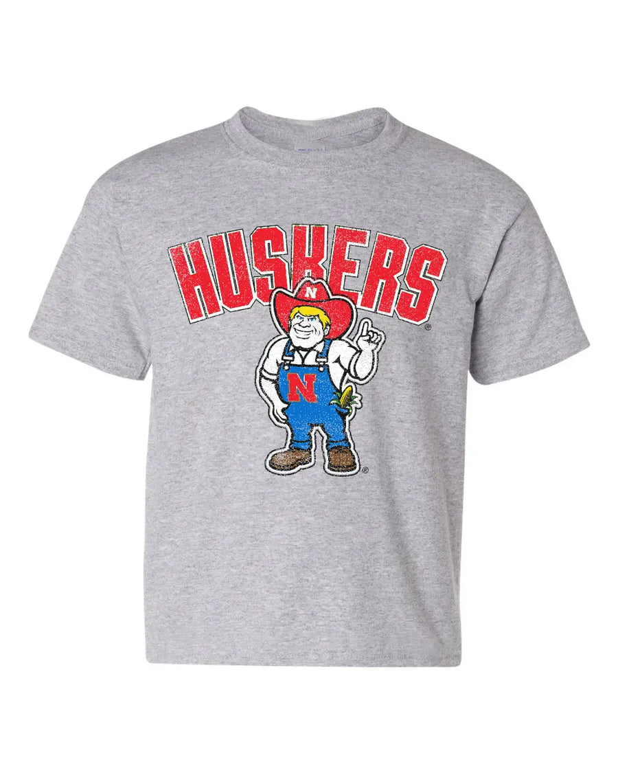 NEBRASKA HUSKERS CARTOON HERBIE GRAY TEE | BABY, KIDS + YOUTH