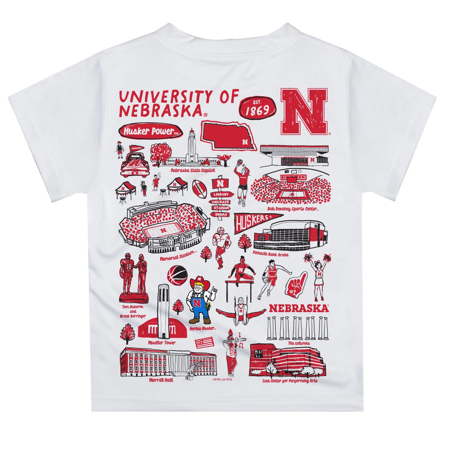(PRE-ORDER) NCAA HAND SKETCHED YOUTH/KIDS TEE | NEBRASKA, IOWA