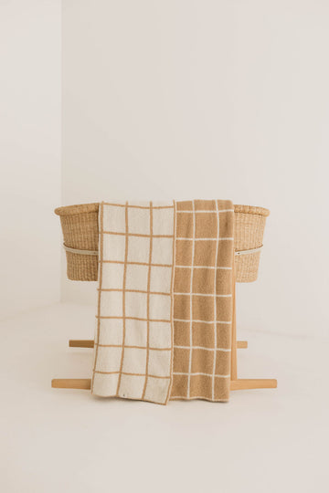 FOREVER FRENCH Golden Grid | Plush Blanket (COLLECTIVE)