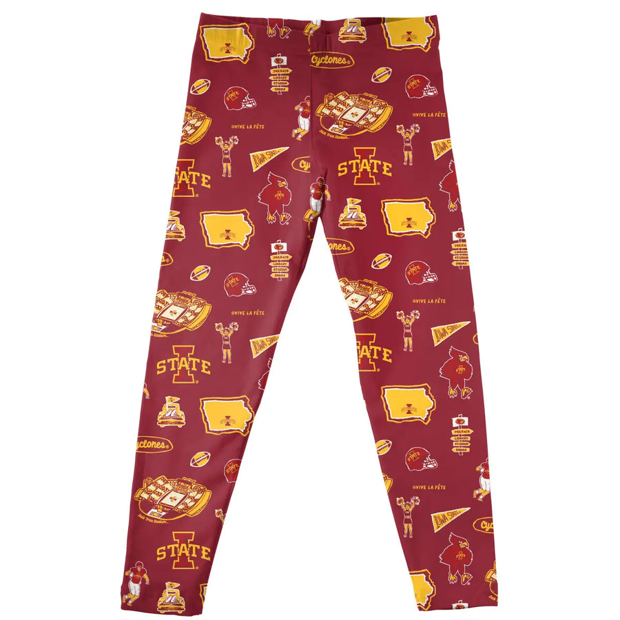 (PRE-ORDER) NCAA HAND SKETCHED KID'S LEGGINGS | NEBRASKA, IOWA, ISU