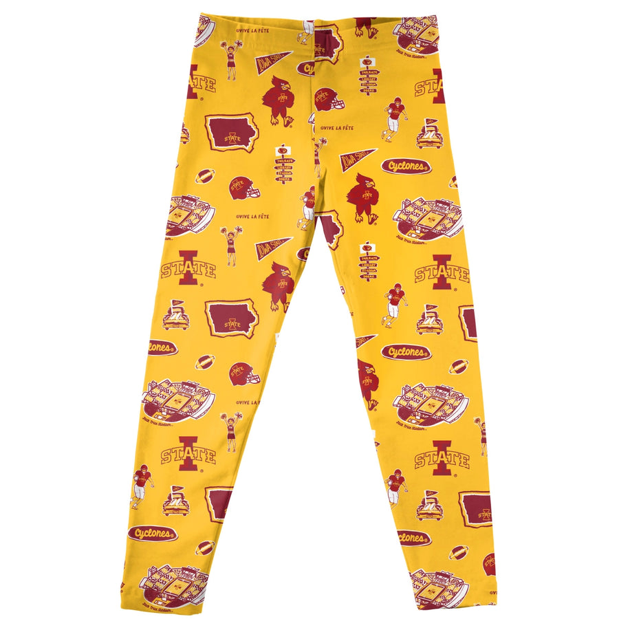 (PRE-ORDER) NCAA HAND SKETCHED KID'S LEGGINGS | NEBRASKA, IOWA, ISU