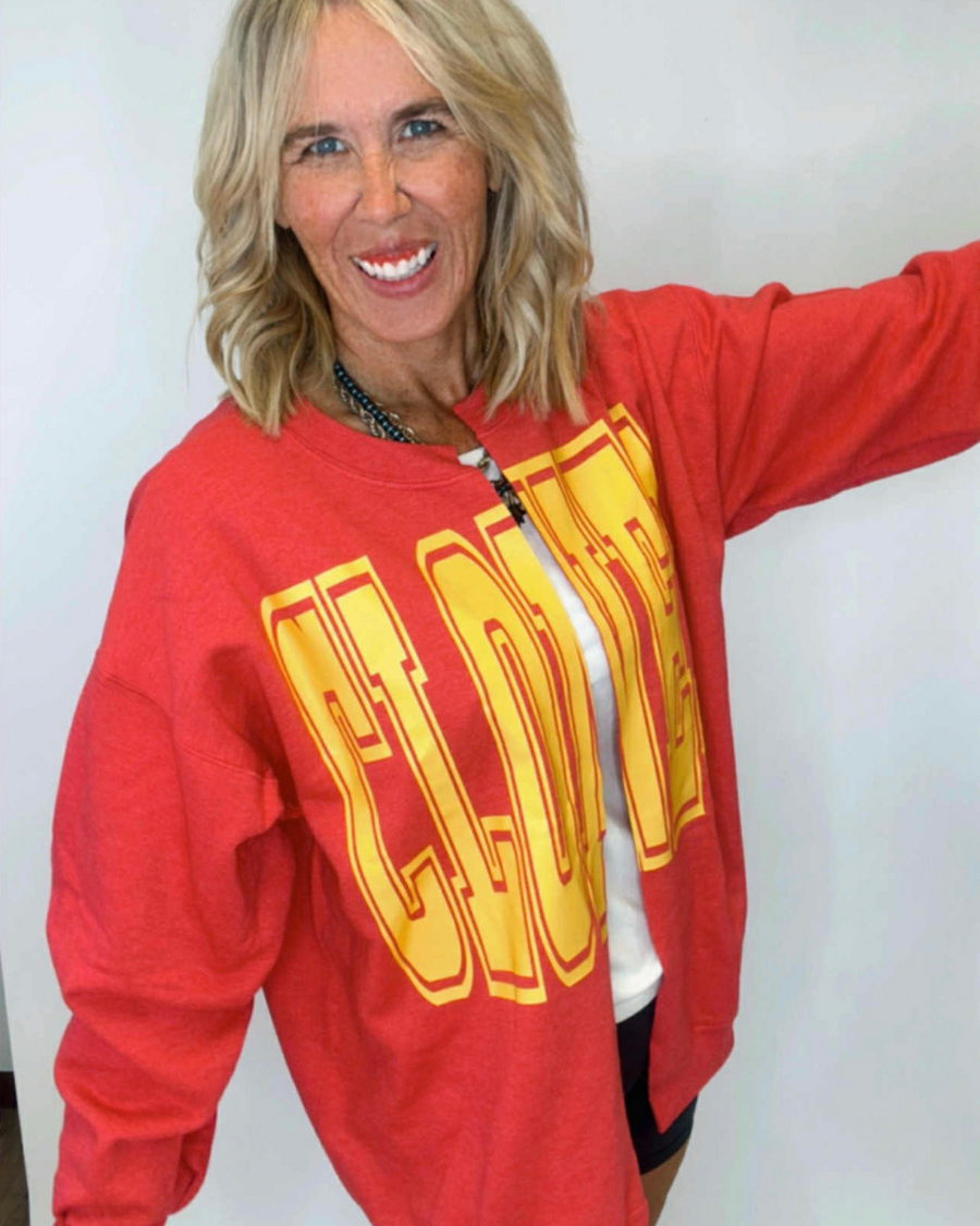(PRE-ORDER) TEAM SPIRIT HAND CUT GRAPHIC SWEATSHIRT CARDIGAN | CUSTOM
