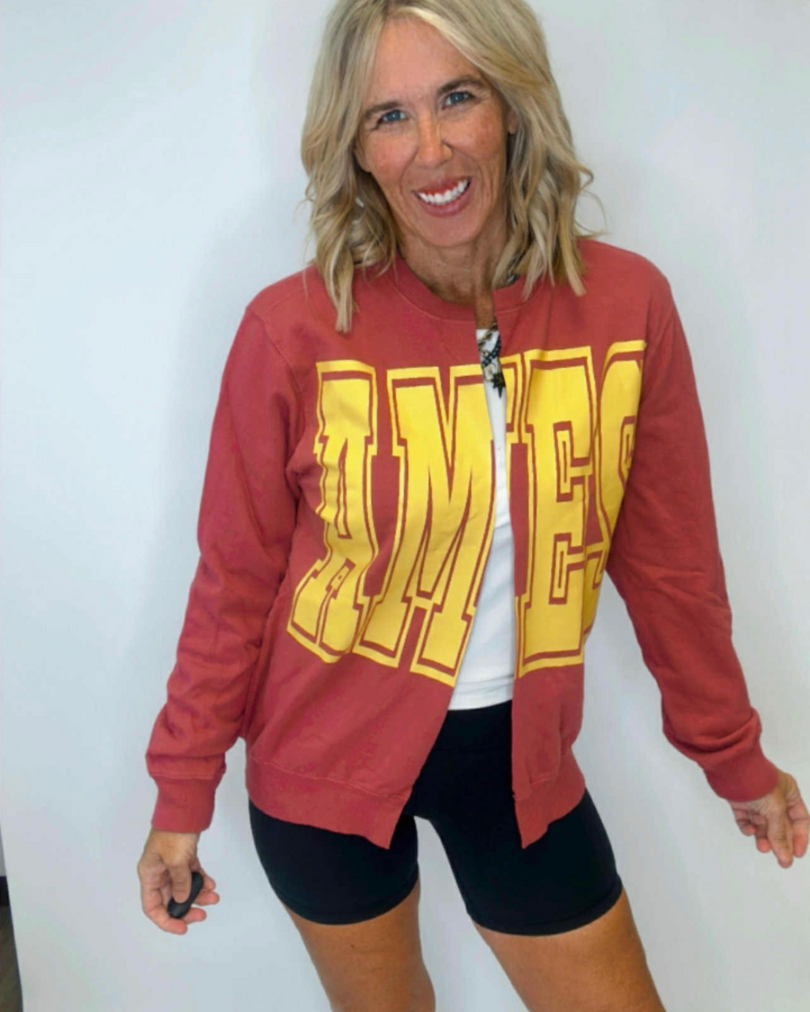 (PRE-ORDER) TEAM SPIRIT HAND CUT GRAPHIC SWEATSHIRT CARDIGAN | CUSTOM