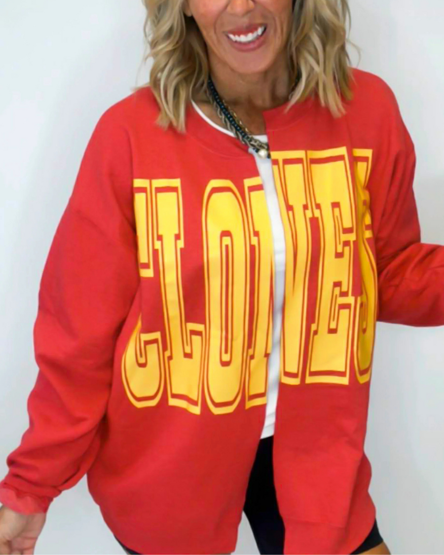 (PRE-ORDER) TEAM SPIRIT HAND CUT GRAPHIC SWEATSHIRT CARDIGAN | CUSTOM