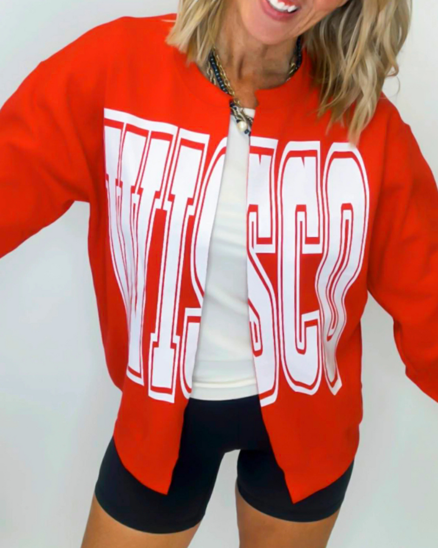 (PRE-ORDER) TEAM SPIRIT HAND CUT GRAPHIC SWEATSHIRT CARDIGAN | CUSTOM