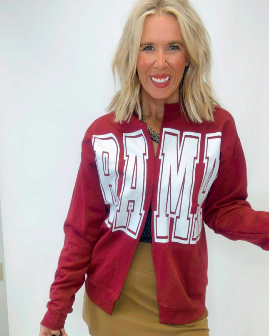 (PRE-ORDER) TEAM SPIRIT HAND CUT GRAPHIC SWEATSHIRT CARDIGAN | CUSTOM