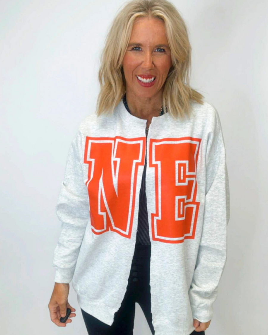 (PRE-ORDER) TEAM SPIRIT HAND CUT GRAPHIC SWEATSHIRT CARDIGAN | CUSTOM