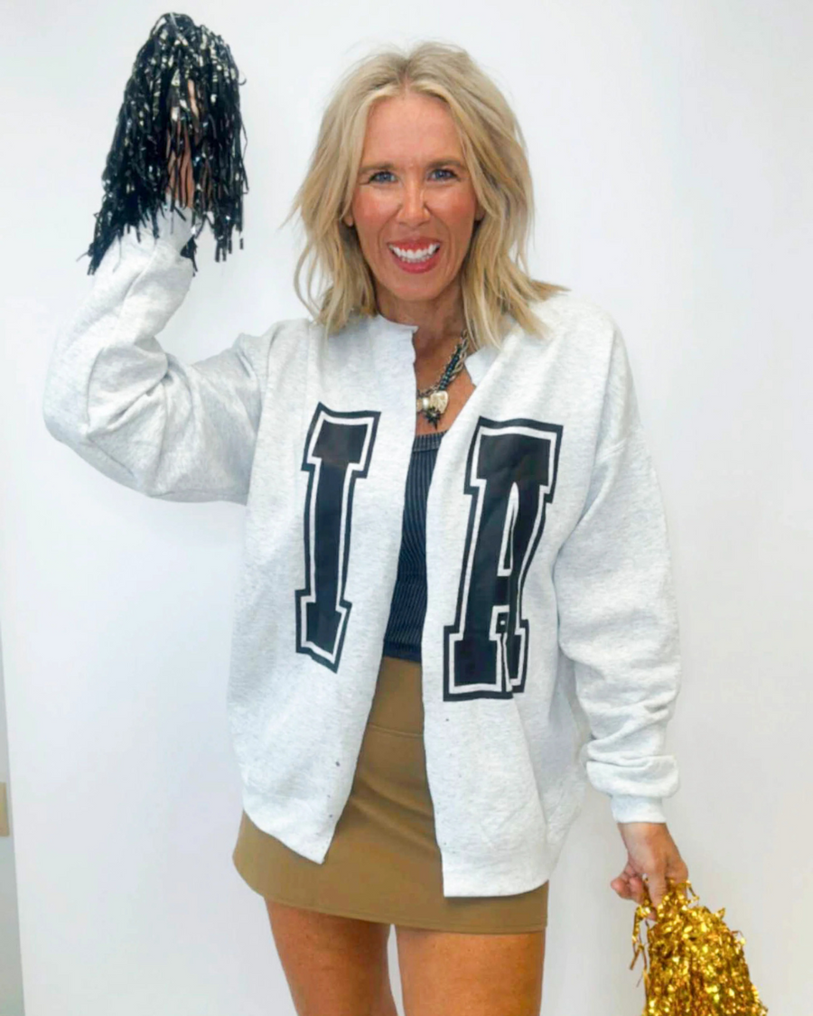 (PRE-ORDER) TEAM SPIRIT HAND CUT GRAPHIC SWEATSHIRT CARDIGAN | CUSTOM