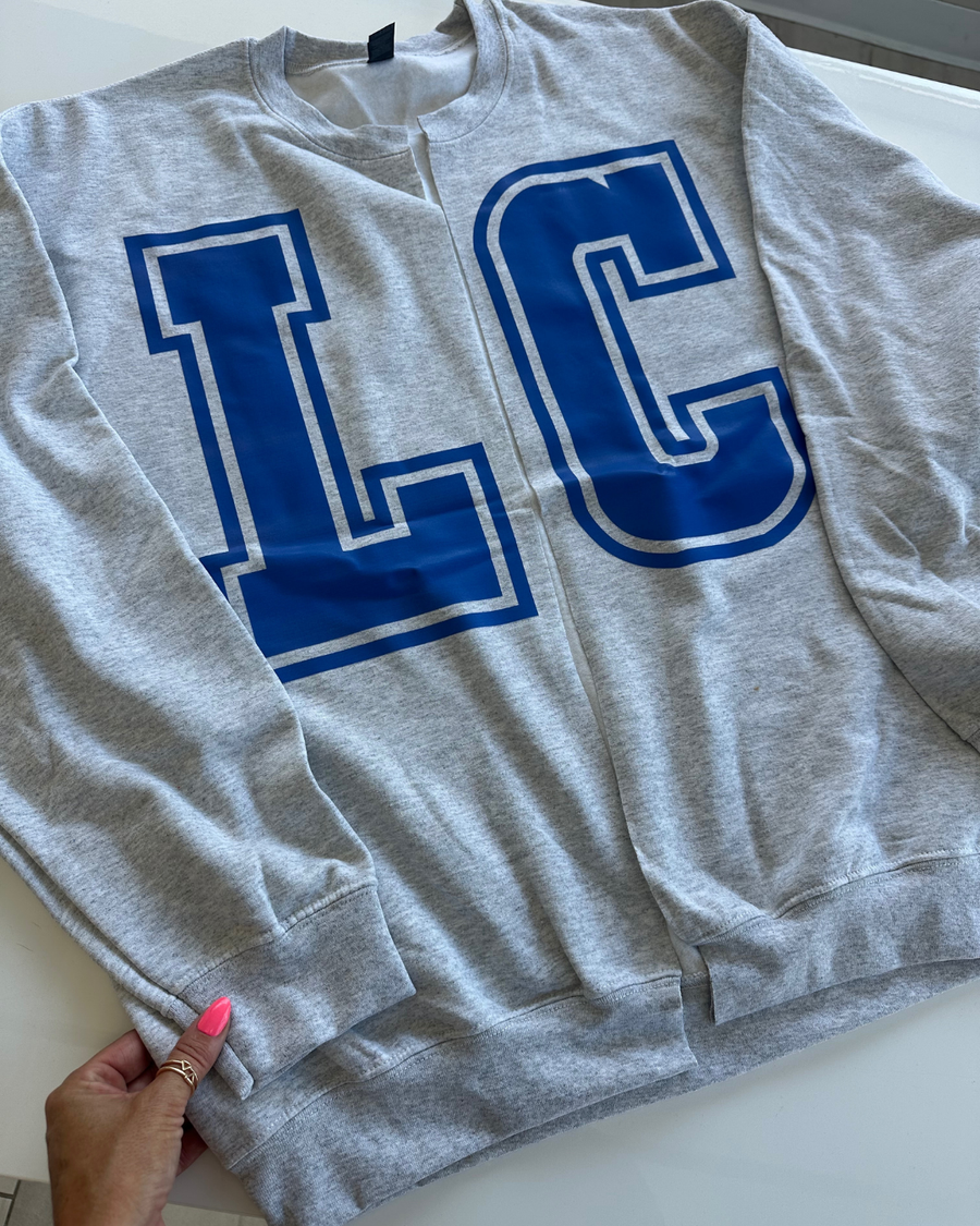 (PRE-ORDER) TEAM SPIRIT HAND CUT GRAPHIC SWEATSHIRT CARDIGAN | CUSTOM