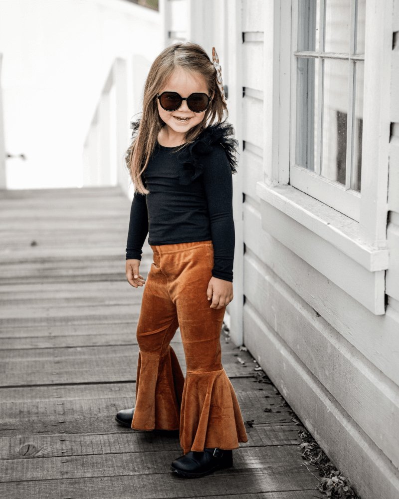 BAILEY'S BLOSSOMS June Ruffle Shoulder Top & Leotard - Black (COLLECTIVE)