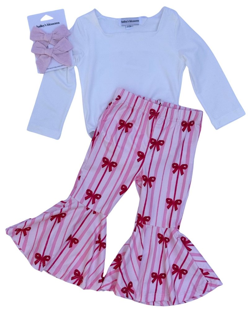BAILEY'S BLOSSOMS Keely Exaggerated Bell Bottoms - Sweetheart Bows (COLLECTIVE)