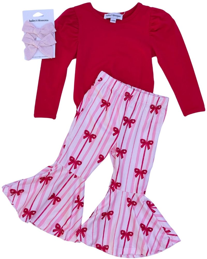 BAILEY'S BLOSSOMS Keely Exaggerated Bell Bottoms - Sweetheart Bows (COLLECTIVE)