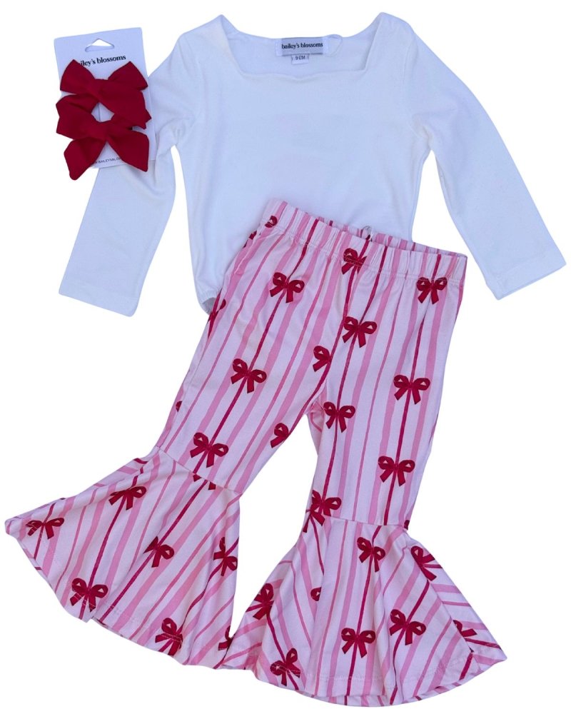 BAILEY'S BLOSSOMS Keely Exaggerated Bell Bottoms - Sweetheart Bows (COLLECTIVE)