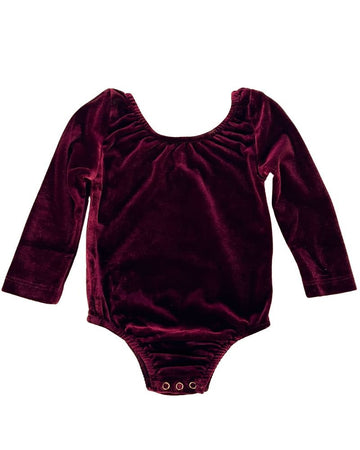 BAILEY'S BLOSSOMS Livee Long Sleeve Velour Leotard - Cranberry (COLLECTIVE)