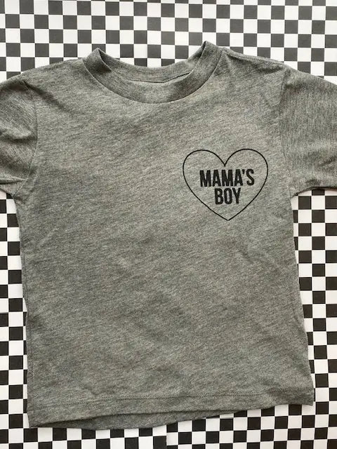 HAPPY KIDS CO MAMA'S BOY TEE | GRAY