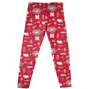 (PRE-ORDER) NCAA HAND SKETCHED KID'S LEGGINGS | NEBRASKA, IOWA, ISU