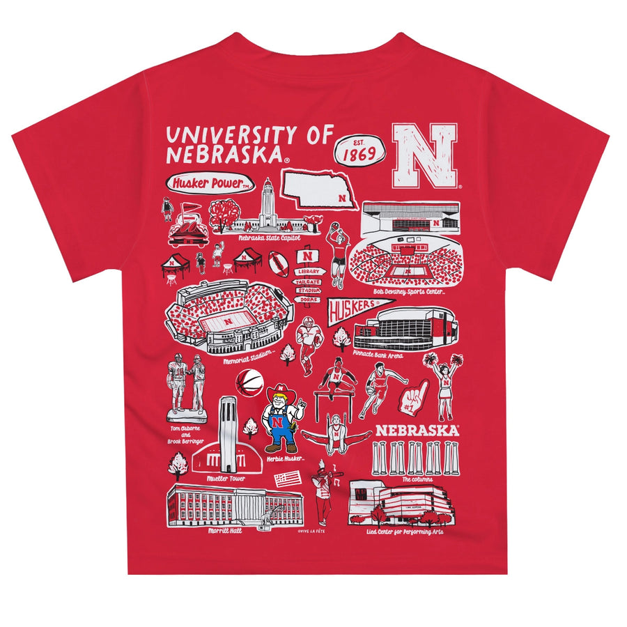 (PRE-ORDER) NCAA HAND SKETCHED YOUTH/KIDS TEE | NEBRASKA, IOWA