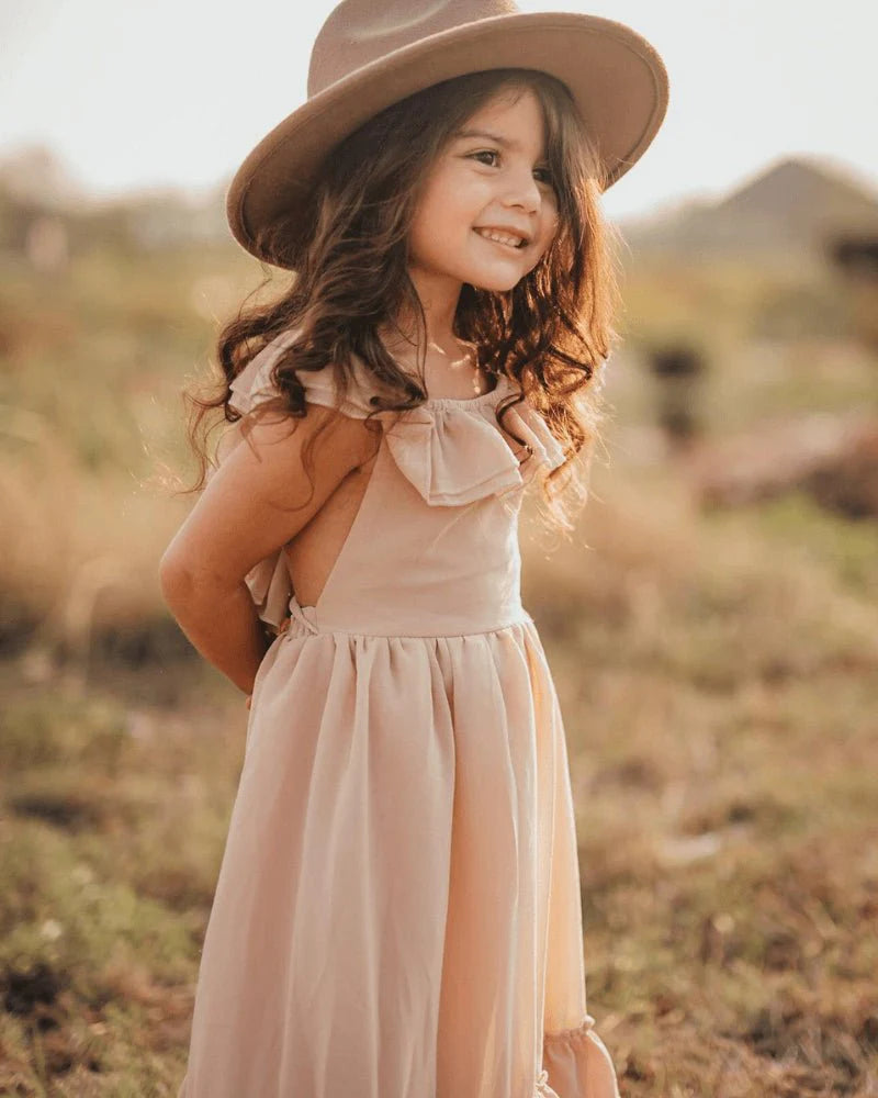 BAILEY'S BLOSSOMS Nellie Ruffle Maxi Dress - Champagne (COLLECTIVE)