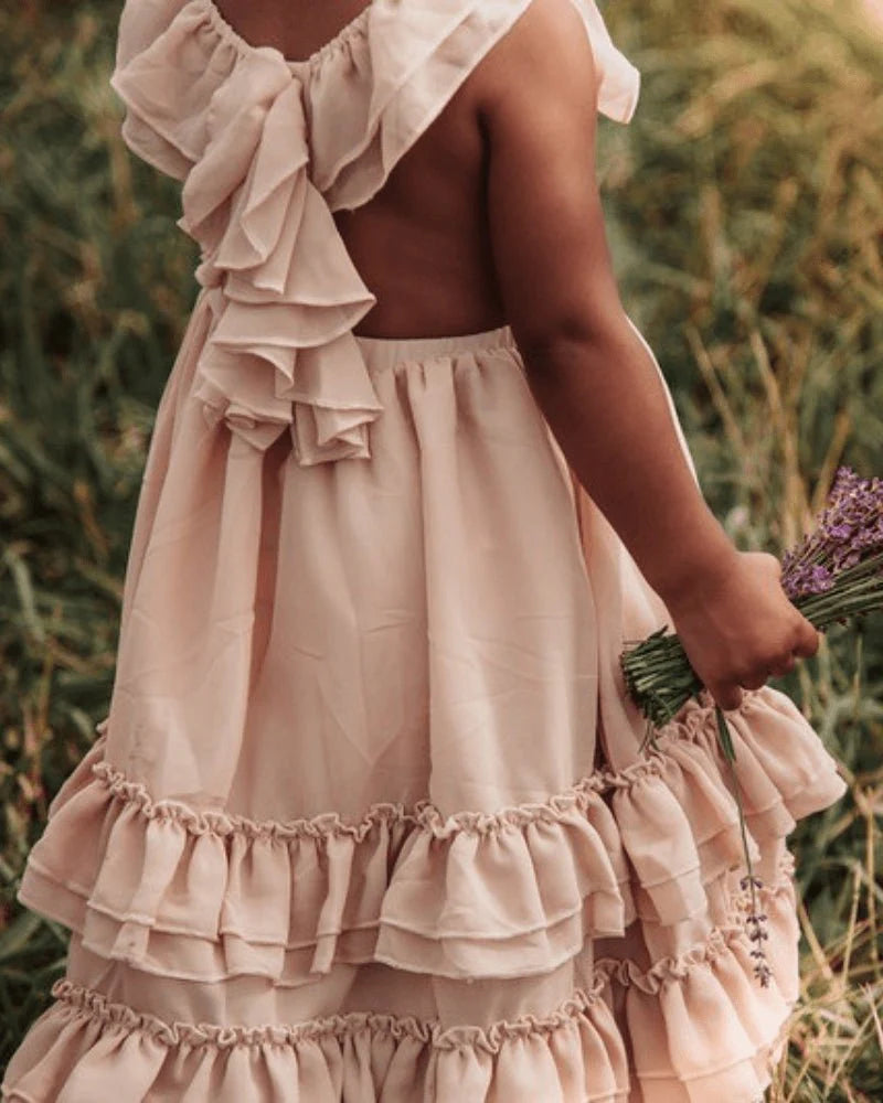 BAILEY'S BLOSSOMS Nellie Ruffle Maxi Dress - Champagne (COLLECTIVE)