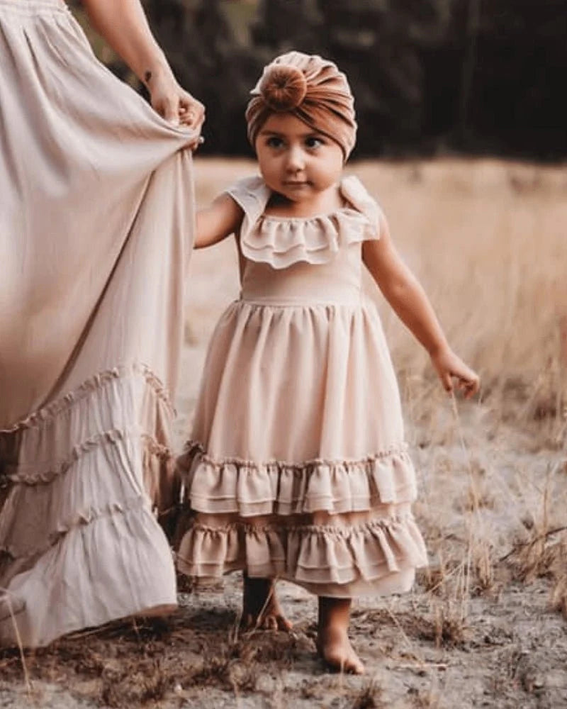 BAILEY'S BLOSSOMS Nellie Ruffle Maxi Dress - Champagne (COLLECTIVE)