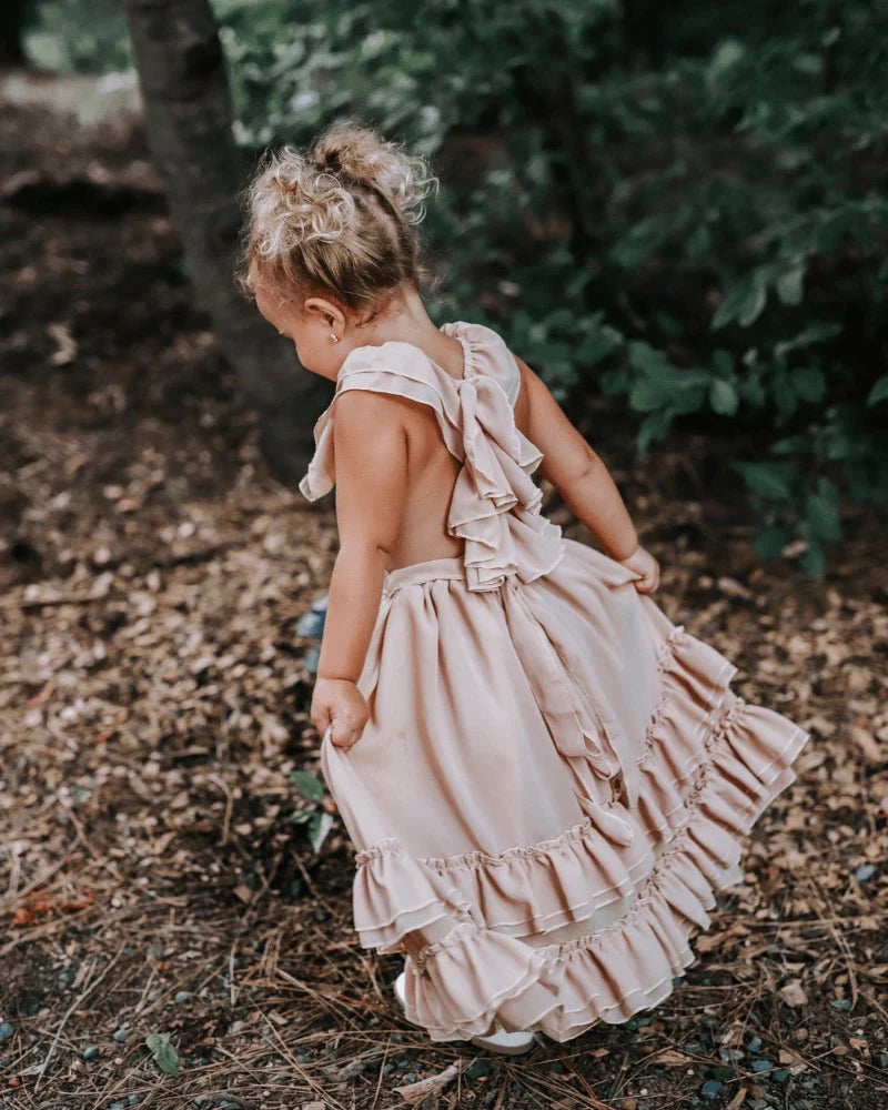 BAILEY'S BLOSSOMS Nellie Ruffle Maxi Dress - Champagne (COLLECTIVE)