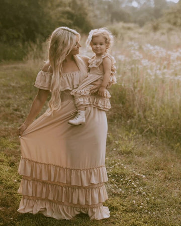 BAILEY'S BLOSSOMS Nellie Ruffle Maxi Dress - Champagne (COLLECTIVE)