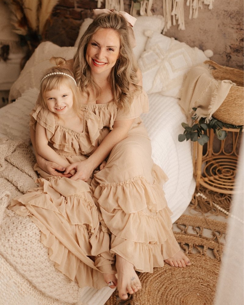 BAILEY'S BLOSSOMS Nellie Ruffle Maxi Dress - Champagne (COLLECTIVE)