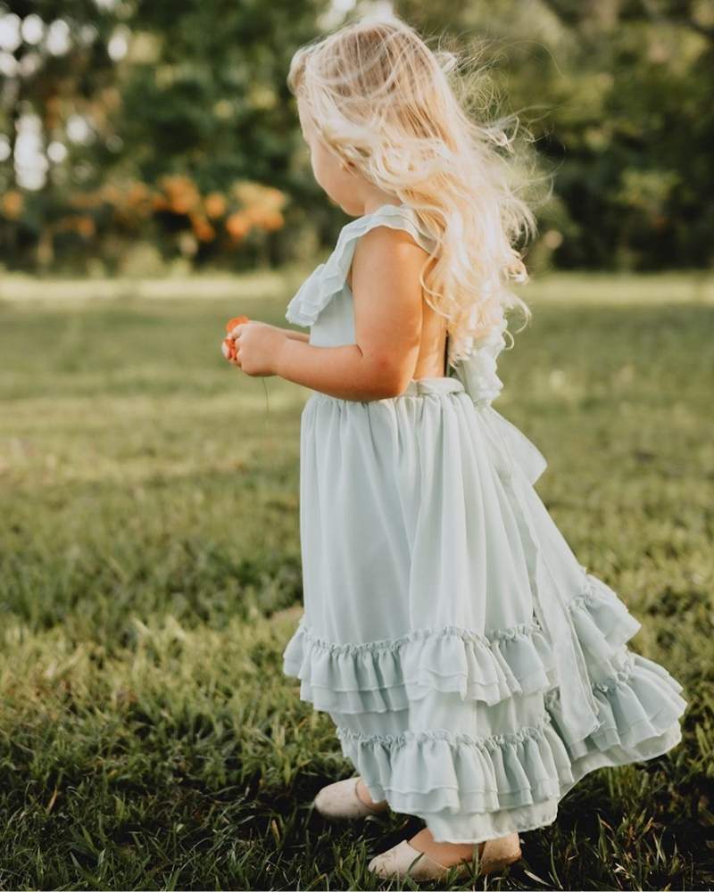 BAILEY'S BLOSSOMS Nellie Ruffle Maxi Dress - Sage (COLLECTIVE)