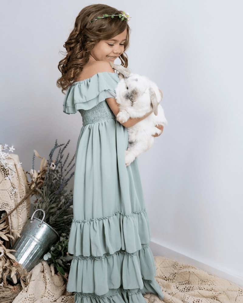 BAILEY'S BLOSSOMS Nellie Ruffle Maxi Dress - Sage (COLLECTIVE)