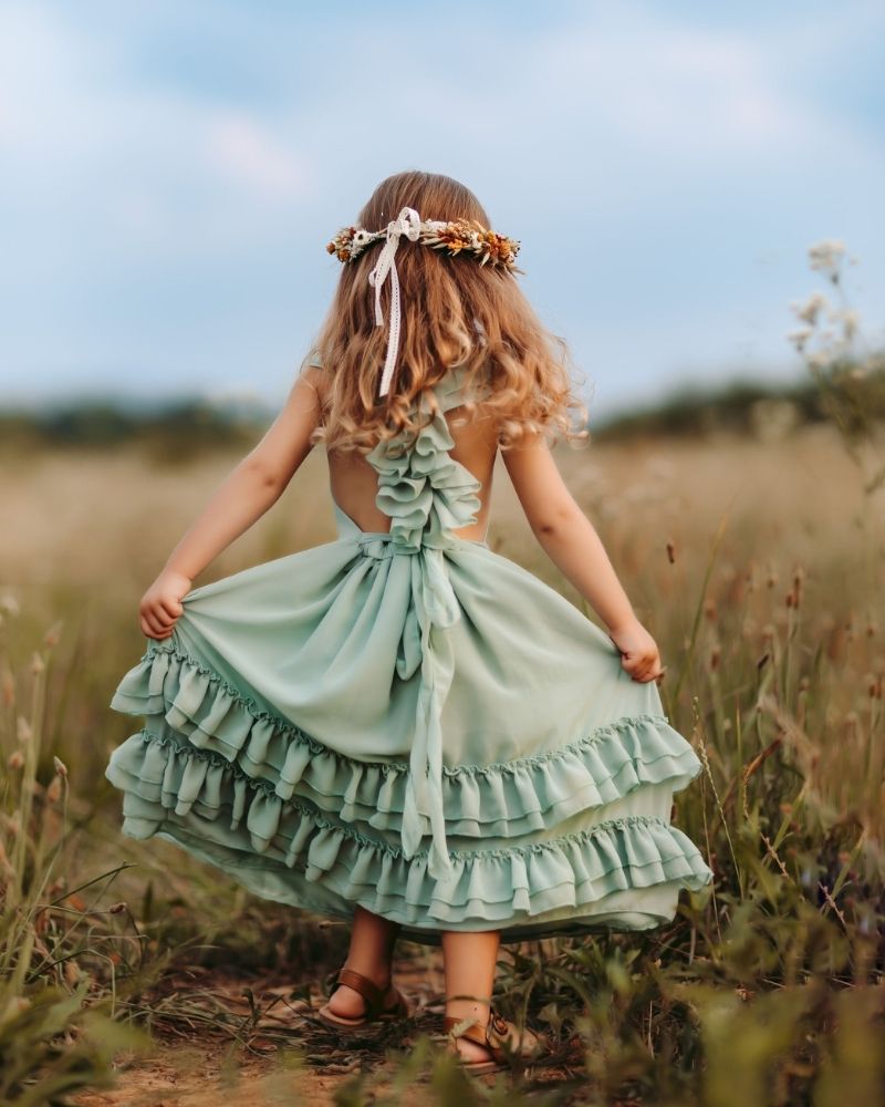 BAILEY'S BLOSSOMS Nellie Ruffle Maxi Dress - Sage (COLLECTIVE)