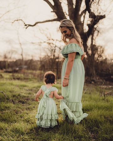 BAILEY'S BLOSSOMS Nellie Ruffle Maxi Dress - Sage (COLLECTIVE)