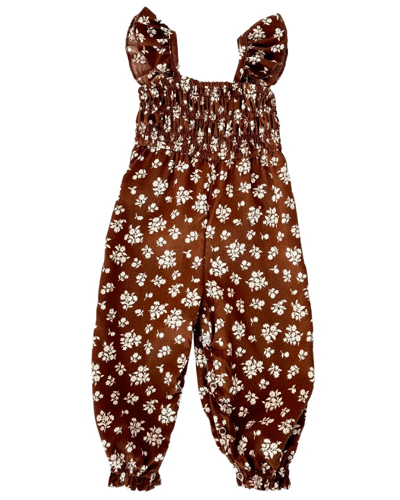 BAILEY'S BLOSSOMS Paisley Smocked Ruffle Jumpsuit - Russet Floral (COLLECTIVE)